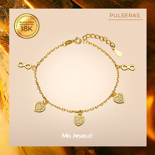 Pulseras Plata con Oro